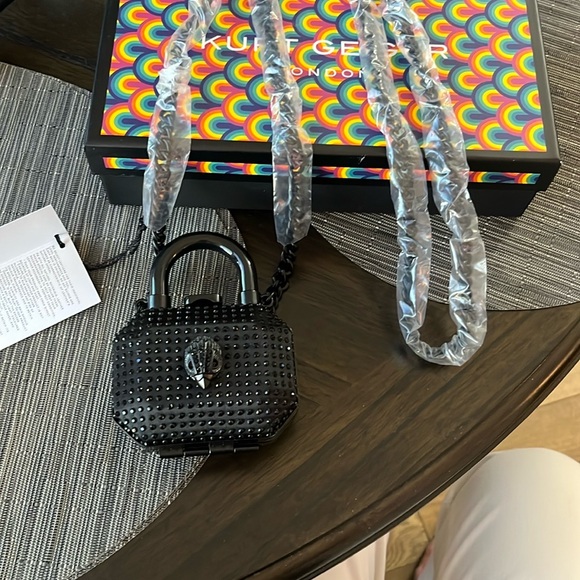 Kurt Geiger Black Mini Bag with Textured Finish - Picture 4 of 11